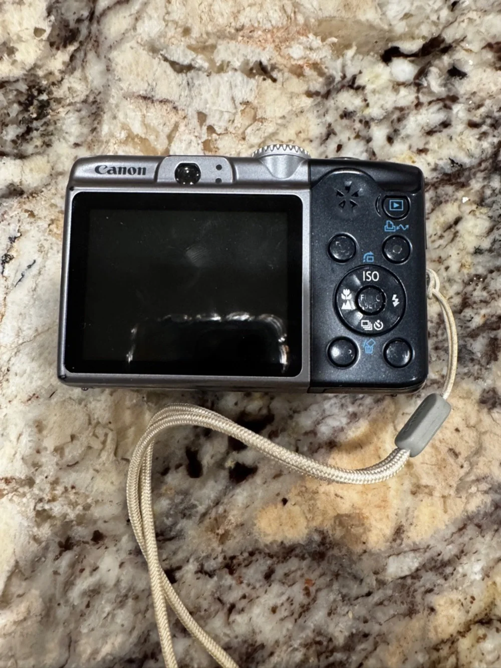 Canon PowerShot A1000 IS Digital Camera - Black and Silver FOR PARTS